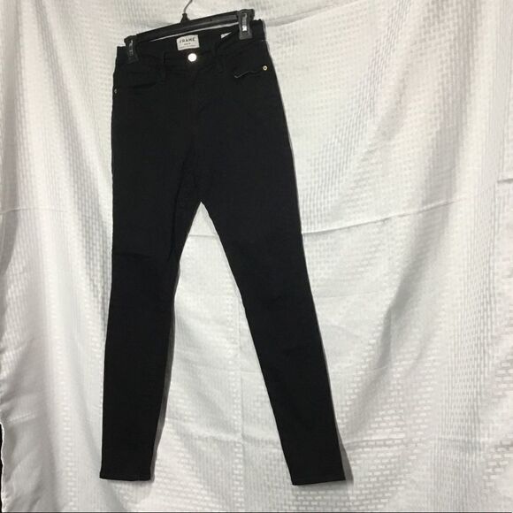 Frame Le High Skinny Jeans in Film Noir (E11) - Picture 2 of 8